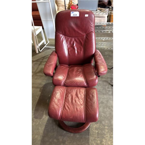 STRESSLESS LEATHER SWIVEL RECLINER WITH FOOT REST