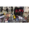 Image 3 : SHELF LOT OF ASSORTED HAND TOOLS AND HUSKY STORAGE TOOL BAG