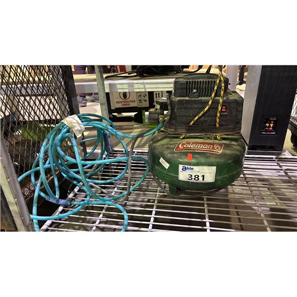 COLEMAN PANCAKE-STYLE AIR COMPRESSOR WITH HOSE