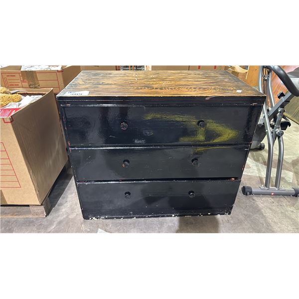 3-DRAWER WOOD LOWBOY DRESSER