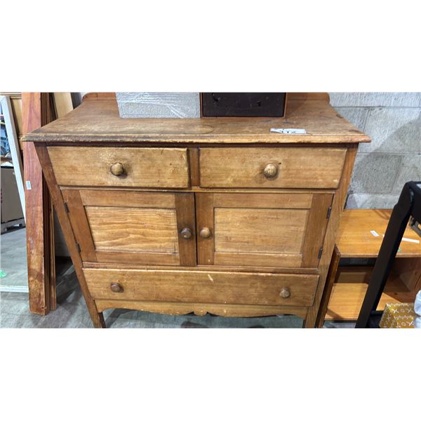 WOOD 2-DOOR/2-DRAWER SIDEBOARD & SMALL WOOD SIDE TABLE