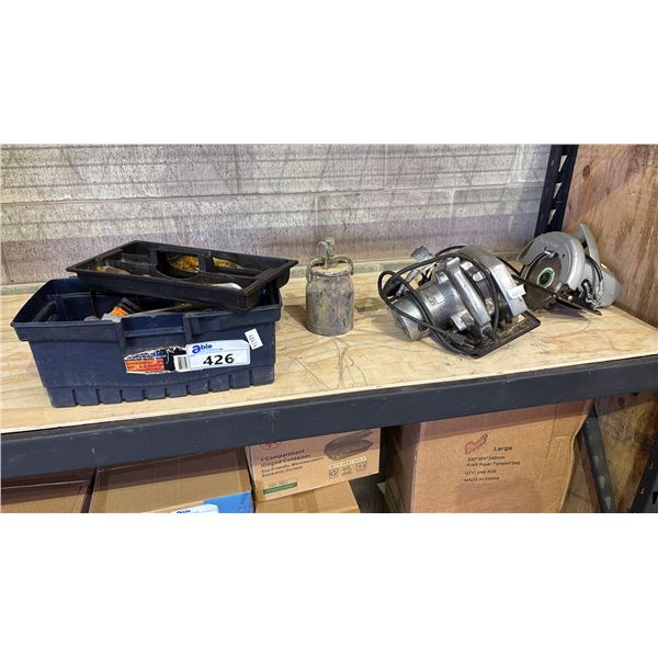 TOOLBOX & CONTENTS, SKILSAW 6-1/2" CIRCULAR SAW & CRAFTSMAN ELECTRIC HAND SAW