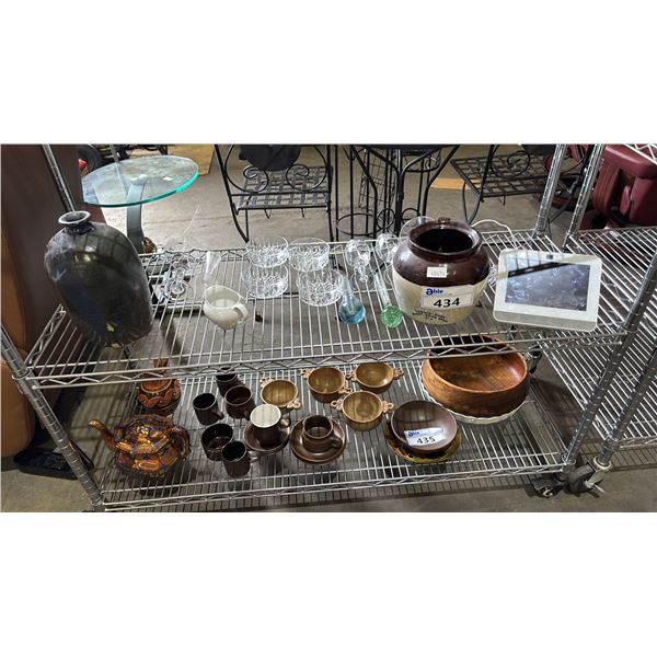 SHELF OF VASES, DESSERT BOWLS, MARTINI GLASSES, QOLSYS IQ PANEL 4 & MORE