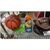 Image 2 : SHELF OF HATS, BASKETBALL, HOLE PUNCH, QWIRKLE, ANIMAL JOURNEY LEARNING SHAPES PUZZLE & MORE
