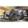 Image 1 : (2) BLACK SYNTHETIC LEATHER 2-BUCKLE MOTORCYCLE SADDLEBAGS