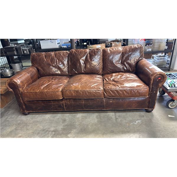 BROWN LEATHER SOFA