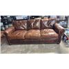 Image 1 : BROWN LEATHER SOFA
