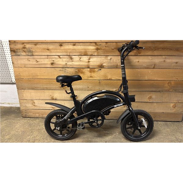 JETSON BLACK E-BIKE *NO CHARGING CABLE/WORKING CONDITION UNKNOWN/MAY BE MISSING PARTS & OR PIECES*