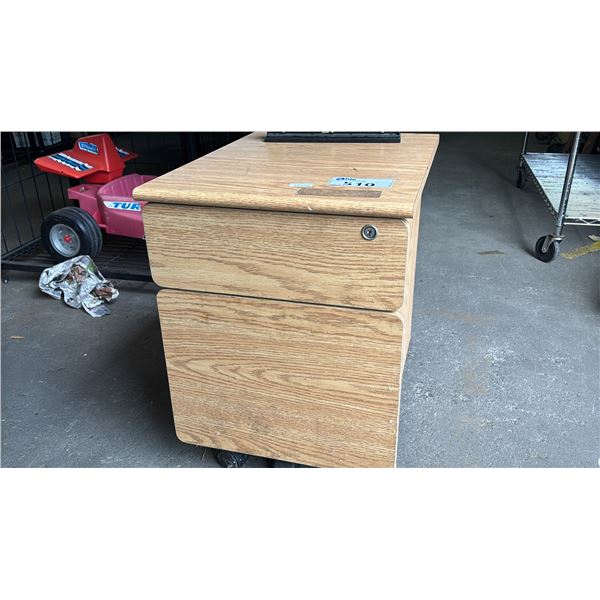 (2) DRAWER WOOD FILING CABINET & 3 HOLE PUNCH