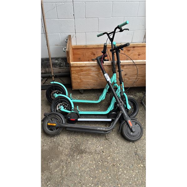 (4) ASSORTED FOLDING ELECTRIC SCOOTERS *WORKING CONDITION UNKNOWN/MAY BE MISSING PARTS & OR PIECES*