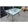 Image 4 : GLASS TOP PATIO TABLE WITH METAL BASE & FRAME:  *MAY BE MISSING PARTS & OR PIECES*
