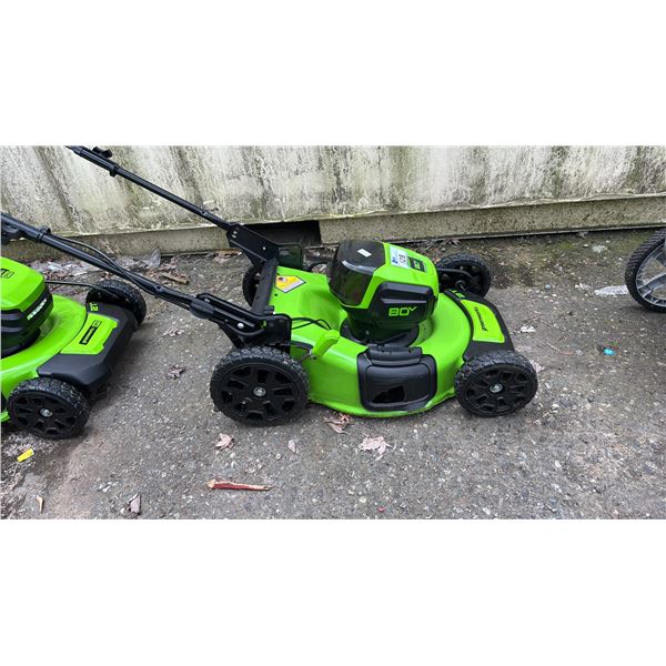 GREENWORKS PRO CORDLESS 21" LAWNMOWER *NO BATTERY OR CHARGER/WORKING CONDITION UNKNOWN/MAY BE