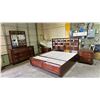 Image 1 : FOLIO 21 AVIGNON BEDROOM SET: KING SIZE BED WITH 2 FOOTBOARD DRAWERS, LOWBOY DRESSER W/MIRROR & 2