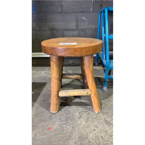 RUSTIC WOOD STOOL