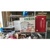 Image 2 : RACK OF ASSTD. ITEMS; POTS & PANS, PUNCH BOWL SET, SHOES, GLASSWARE & MORE *RACK INCLUDED*