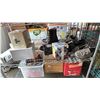 Image 4 : RACK OF ASSTD. ITEMS; POTS & PANS, PUNCH BOWL SET, SHOES, GLASSWARE & MORE *RACK INCLUDED*