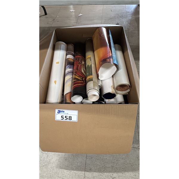 BOX OF ASSORTED VINTAGE POSTERS