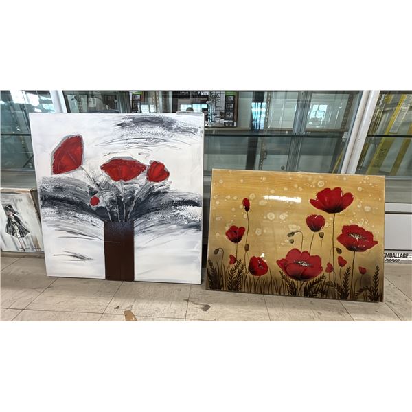 2 FLORAL CANVAS ARTWORKS