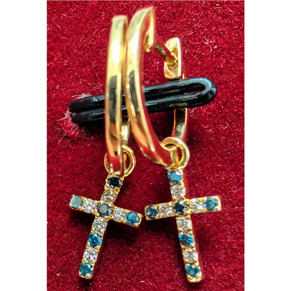 14K(1.71G), NATURAL DIAMOND (0.15CT) EARRING, APPRAISED INSURANCE VALUE $1835