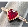 Image 1 : 10K(1.5G), LAB RUBY (1.15CT), LAB DIAMOND (0.05CT) RING, SUGGESTED RETAIL VALUE $2400