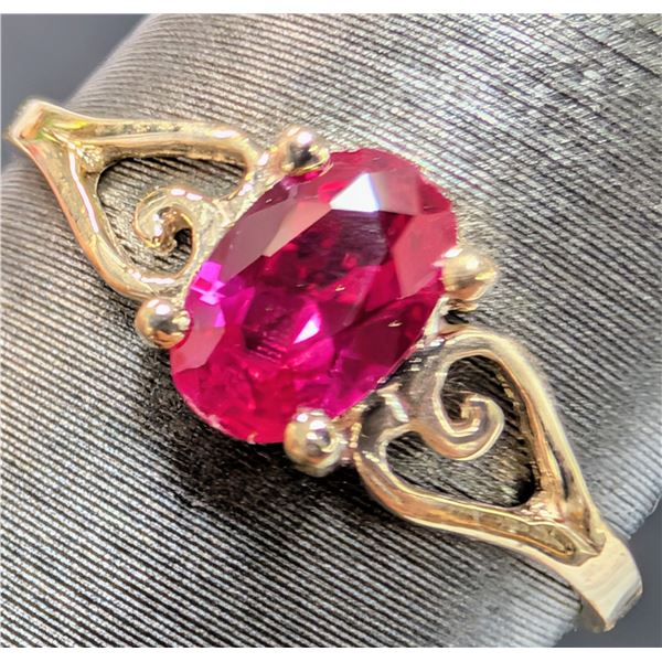 10K(1G), LAB RUBY (0.5CT)RING, SIZE 5.5, APPRAISED INSURANCE VALUE $800