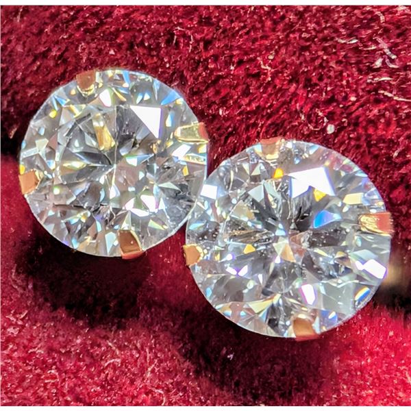 14K(0.43G), LAB DIAMOND (0.82CT) EARRING, APPRAISED INSURANCE VALUE $1000