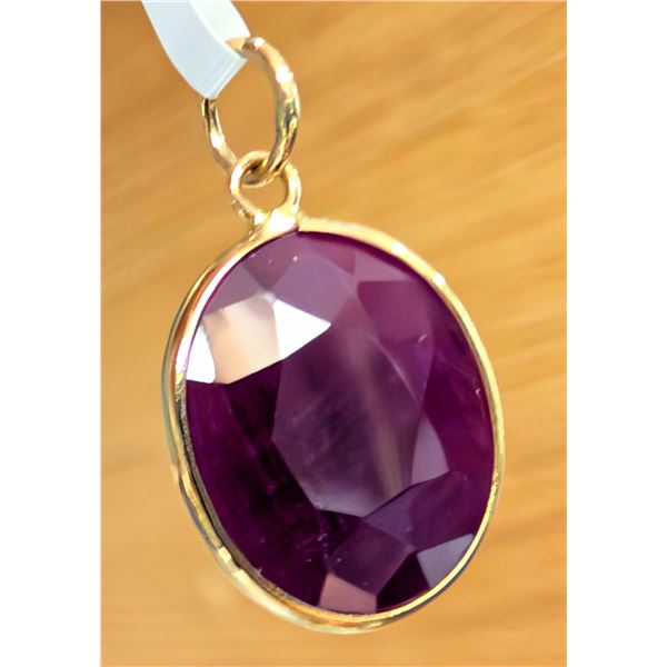 10K(1.42G), NATURAL RUBY (5CT) PENDANT APPRAISED INSURANCE VALUE $800