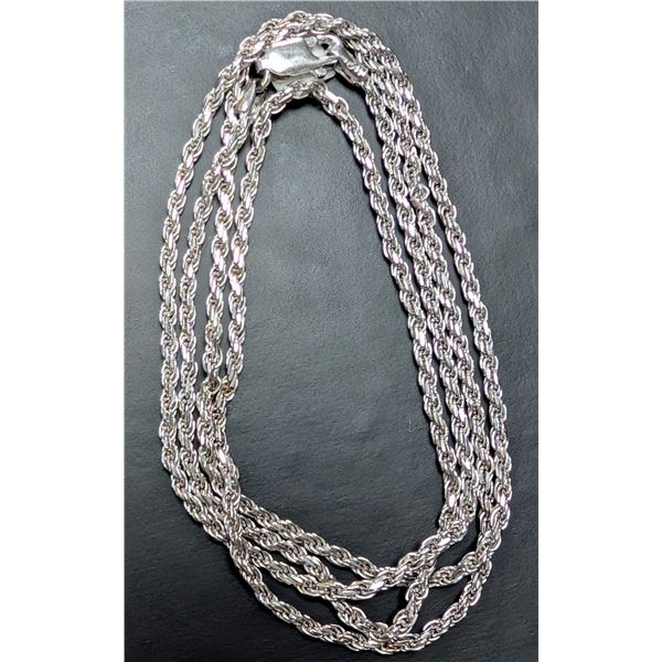 SILVER(7.21G), ROPE CHAIN 22", SUGGESTED RETAIL VALUE $230