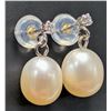 Image 1 : 10K(1.08G), F.W.PEARL & LAB DIAMOND (0.05CT) EARRING, SUGGESTED RETAIL VALUE $400