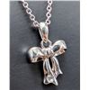 Image 1 : SILVER(2.57G), NATURAL DIAMOND (0.01CT) NECKLACE 15"