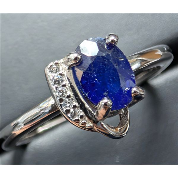 SILVER(2.67G), SAPPHIRE (1CT) RING, SUGGESTED RETAIL VALUE $200