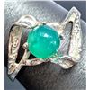 Image 1 : SILVER(1.75G), GREEN CHALCEDONY RING