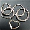 Image 1 : SILVER(1.51G), 2 SMALL HOOP AND 1 HEART PENDANT SET