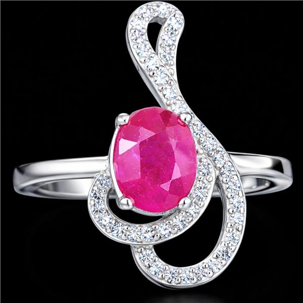 SILVER(3.12G), RUBY (1.5CT) RING, SUGGESTED RETAIL VALUE $300