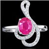 Image 1 : SILVER(3.12G), RUBY (1.5CT) RING, SUGGESTED RETAIL VALUE $300