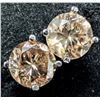 Image 1 : 18K(1.1G), NATURAL COLOR DIAMOND (1CT) STUD EARRING, APPRAISED INSURANCE VALUE $3325