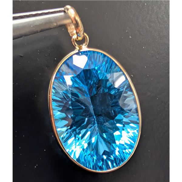 10K(2.3G), BLUE TOPAZ (10CT) PENDANT, SUGGESTED RETAIL VALUE $1200
