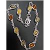 Image 1 : SILVER(8.79G), AMBER BRACELET 7-8", SUGGESTED RETAIL VALUE $350