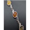 Image 2 : SILVER(8.79G), AMBER BRACELET 7-8", SUGGESTED RETAIL VALUE $350