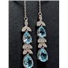 Image 1 : SILVER(4.38G), BLUE TOPAZ (2CT)EARRING, SUGGESTED RETAIL VALUE $320