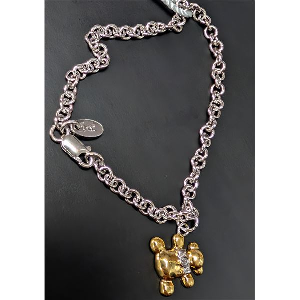 SILVER(3.9G), NATURAL DIAMOND (0.01CT)BRACELET 6", SUGGESTED RETAIL VALUE $200