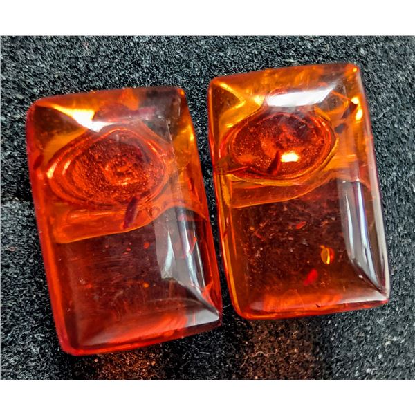 SILVER AMBER EARRING