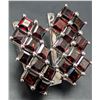 Image 1 : SILVER(9.15G), GARNET (4CT) EARRING, SUGGESTED RETAIL VALUE $500