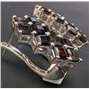 Image 2 : SILVER(9.15G), GARNET (4CT) EARRING, SUGGESTED RETAIL VALUE $500