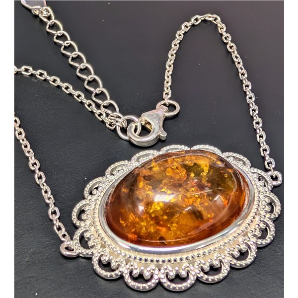 SILVER(4.9G), AMBER BRACELET 7.5", SUGGESTED RETAIL VALUE $300
