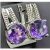 Image 1 : SILVER(4.35G), AMETHYST (2CT) EARRING, SUGGESTED RETAIL VALUE $340