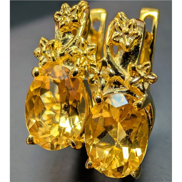 SILVER(3.8G), CITRINE (3CT) EARRING, SUGGESTED RETAIL VALUE $320