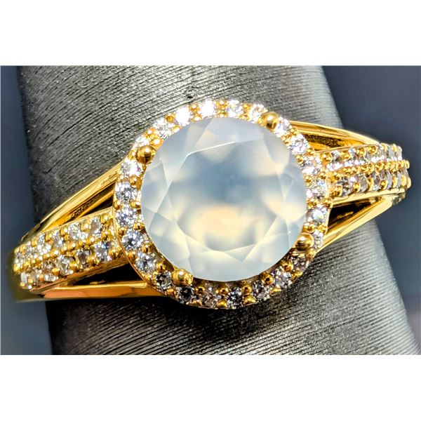 SILVER(3.1G), CHALCEDONY (APP 1CT) RING, SUGGESTED RETAIL VALUE $240