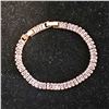 Image 1 : *NEW* 18K GOLD PLATED 5MM EMERALD CUT SIMULATED DIAMOND (CZ) TENNIS BRACELET