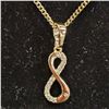Image 2 : *NEW* 14KT GOLD PLATED 20MM SIMULATED DIAMOND (CZ) INFINITY NECKLACE: 19" LONG CHAIN